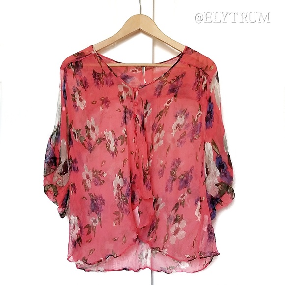 Free People Kataomi Floral Kimono Sleeve Blouse - Picture 3 of 5